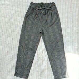 Love Tree high waisted paper bag plaid pants - Size Medium